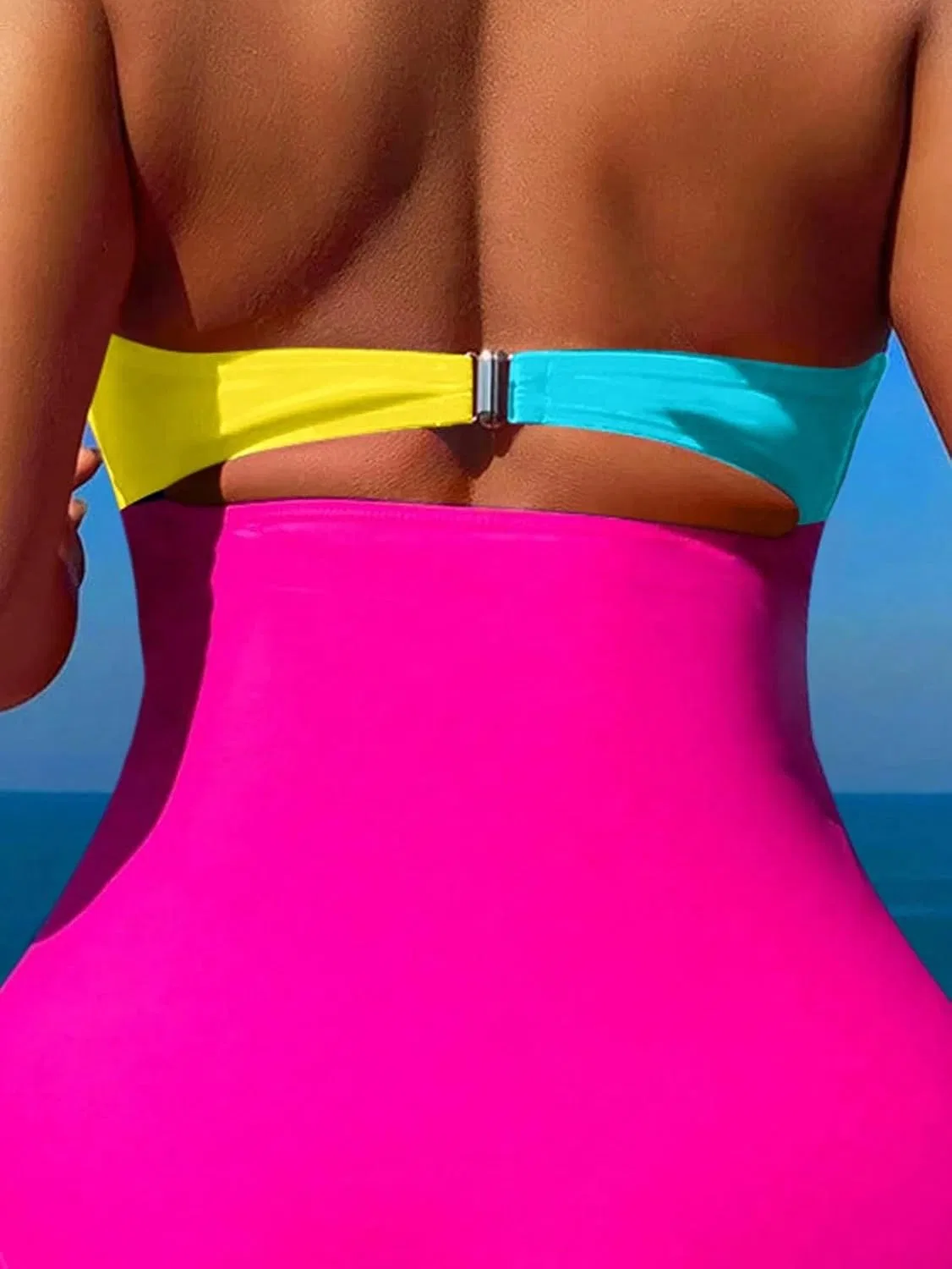 Женский слитный купальник с открытой спиной, Monokini, Multicolor — фото 4