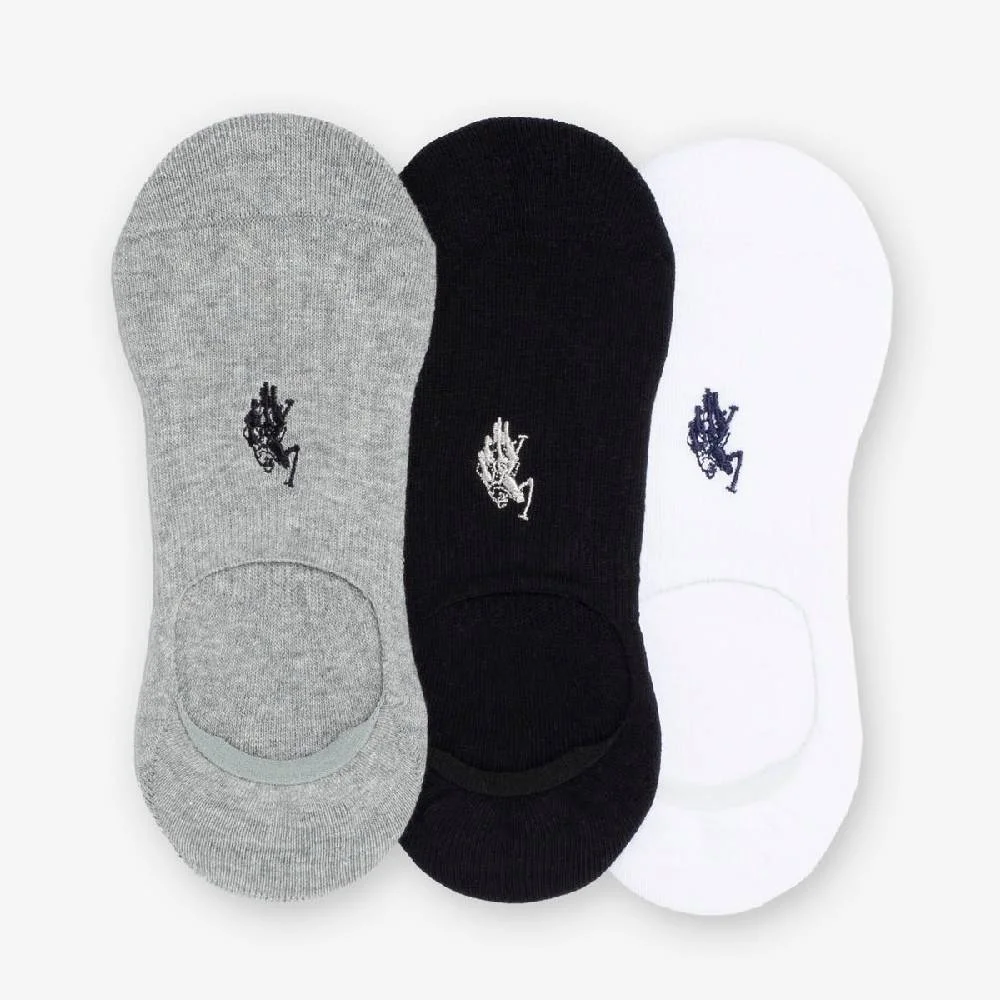 Мужские носки U.S. Polo Assn. Core Assorted Liner, 3 пары, черный/белый/серый