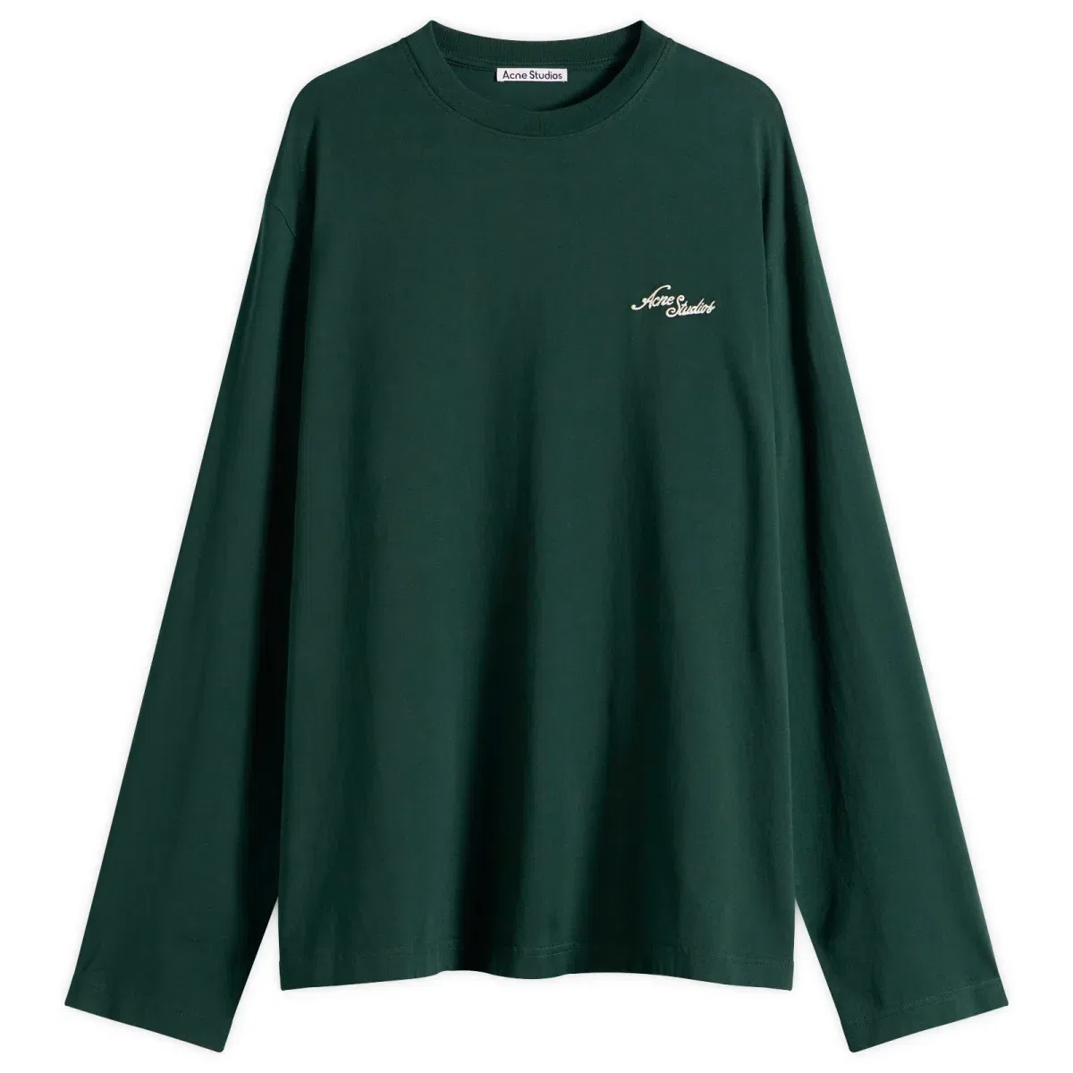 Лонгслив с вышитым логотипом Edden small venice logo Acne Studios, Dark Green