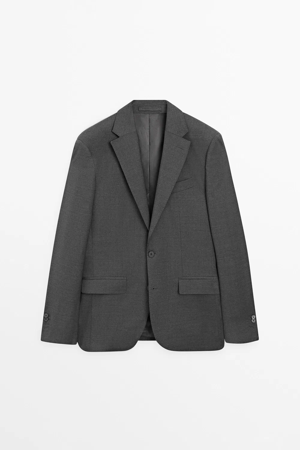 Пиджак Massimo Dutti, мужской, из прохладной шерсти, серый — фото 2