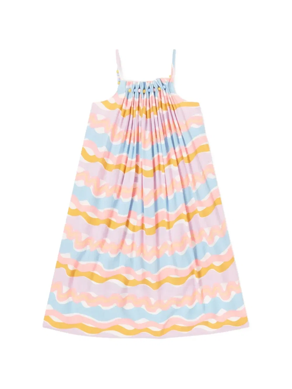 Платье с бусинами и волнистым принтом Stella McCartney Kids, розовый — фото 2