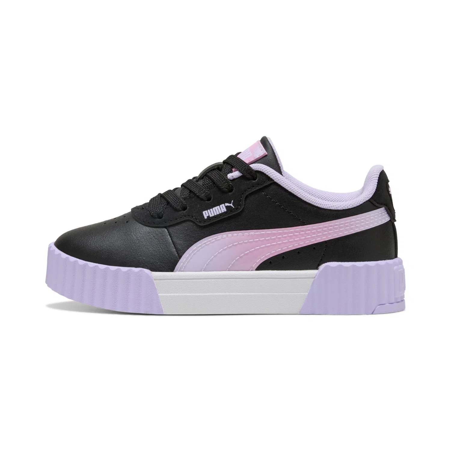 Детские кроссовки с шнуровкой PUMA, Black-Light Lavender — фото 2