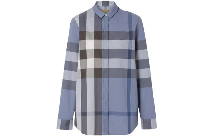 Рубашка Burberry, мужская, хип-хоп стрит, темно-синий