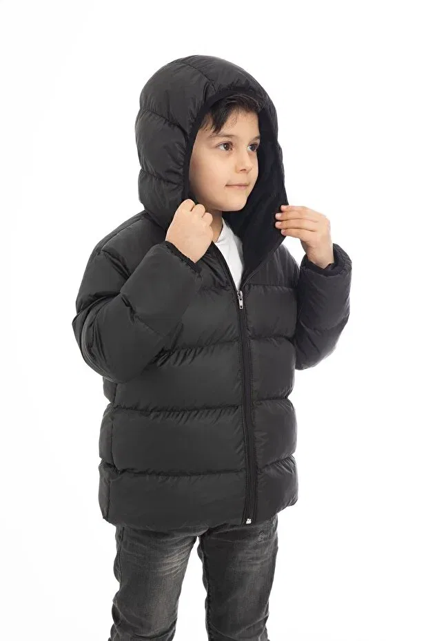 Детское пальто для девочек с капюшоном Hooded Montland, Black
