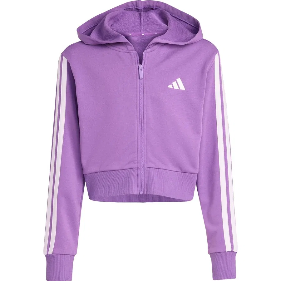 Детский худи с капюшоном на молнии Essentials Full-Zip Hoodie adidas, Розово-белый — фото 3