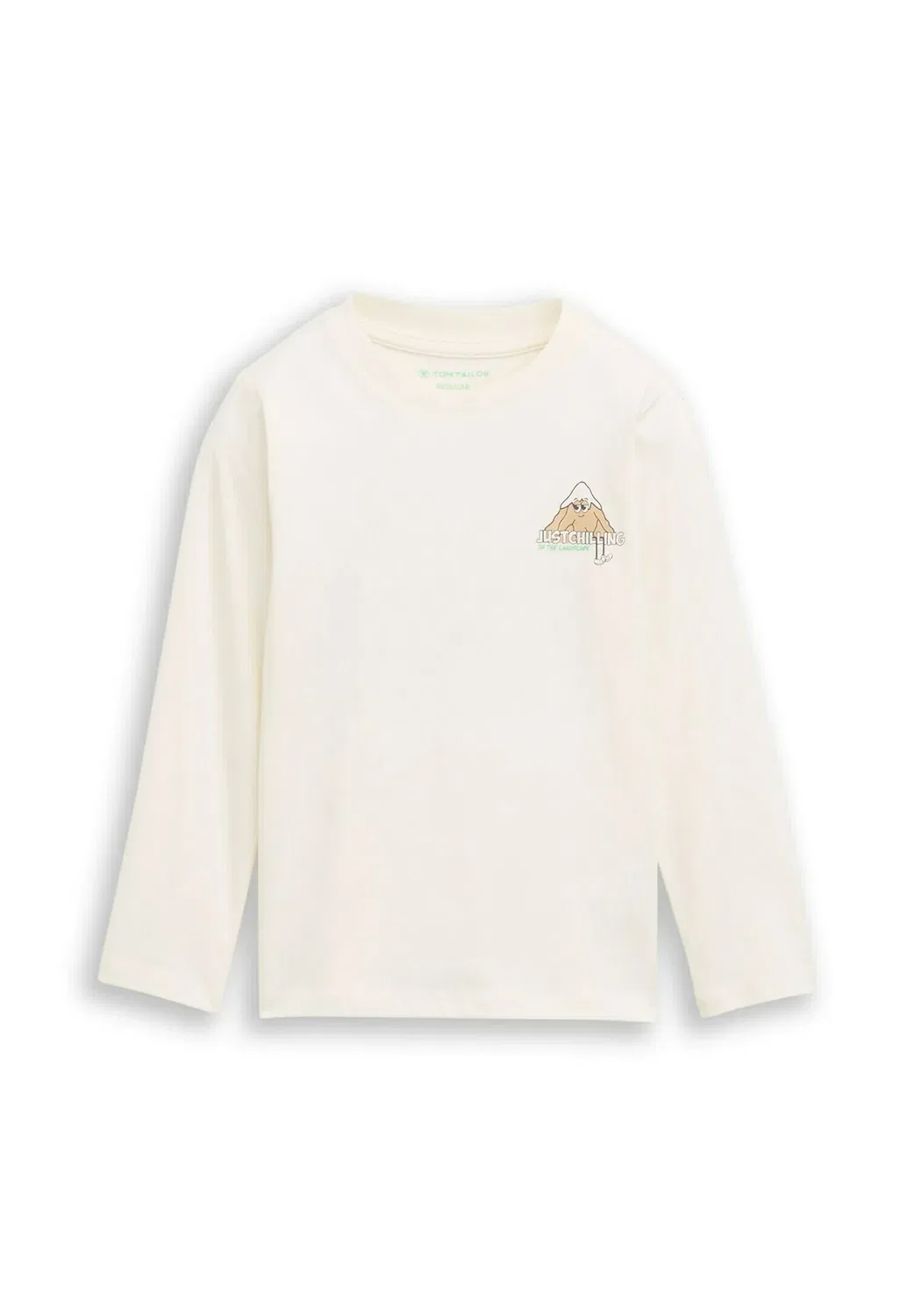 Футболка langarmshirt mit rückenprint - топ с длинными рукавами Tom Tailor, Wool White