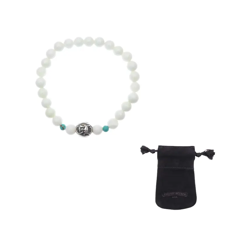 

Унисекс-браслет из белой агатовой бирюзы White Chrome Hearts, белый