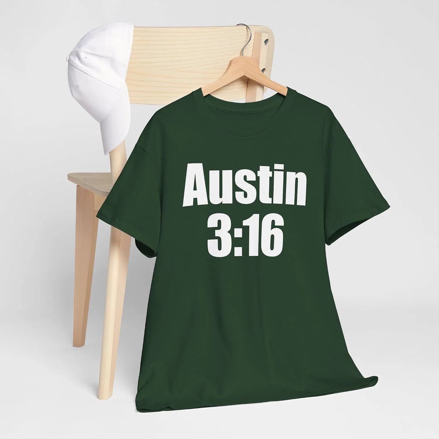 Футболка с принтом Stone Cold Steve Austin 3:16 Gildan 5000, Forest Green — фото 3