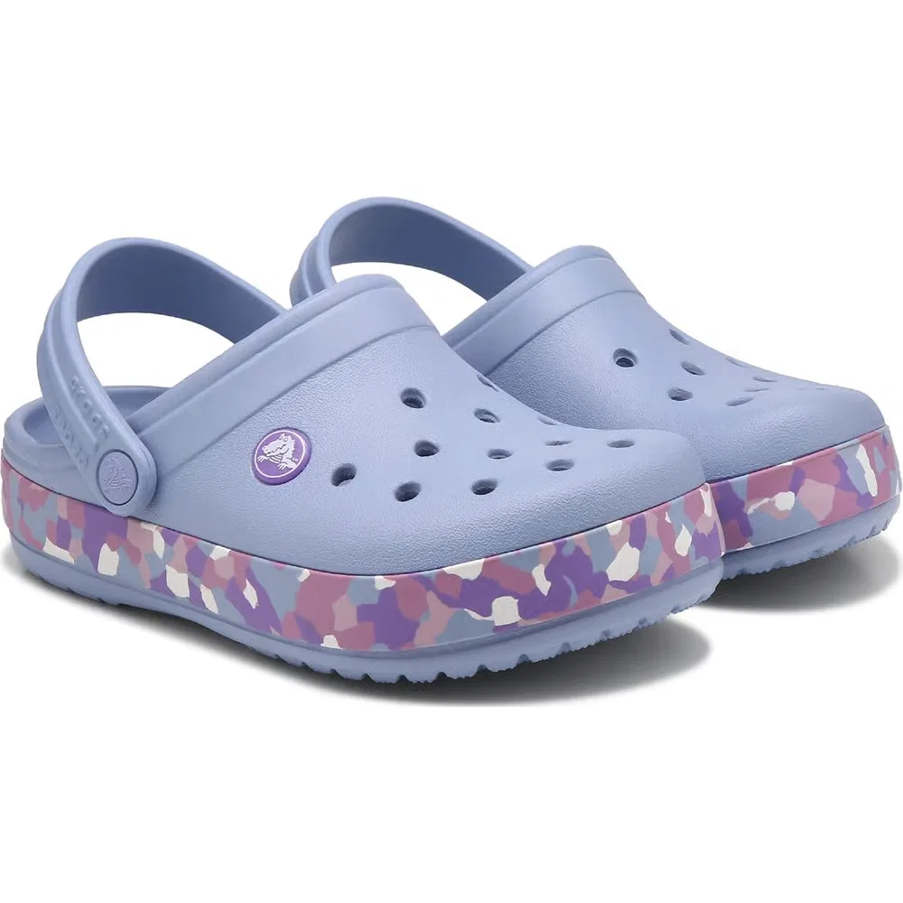 Детские сабо Crocband с мраморным рисунком Crocs, Purple Marble Bottom