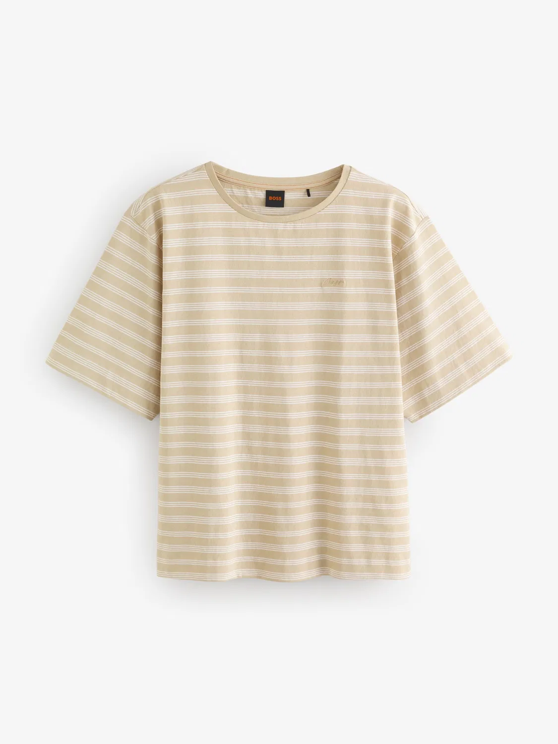 Футболка поло BOSS Stripe Jersey, кремовый