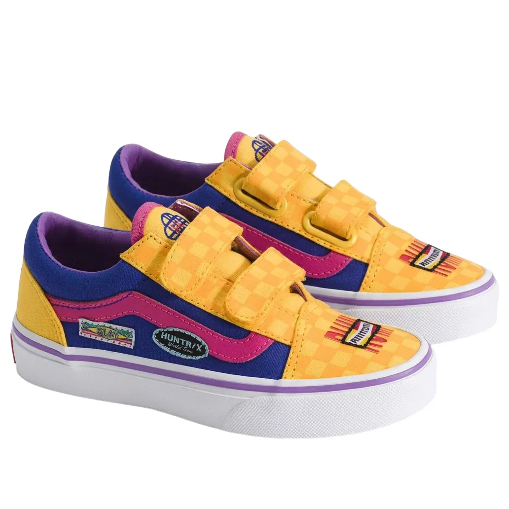 Детские кроссовки с верхом из канваса Kpop Demon Hunters Old Skool 'Rumi' Vans, Yellow/Multi-Color — фото 2