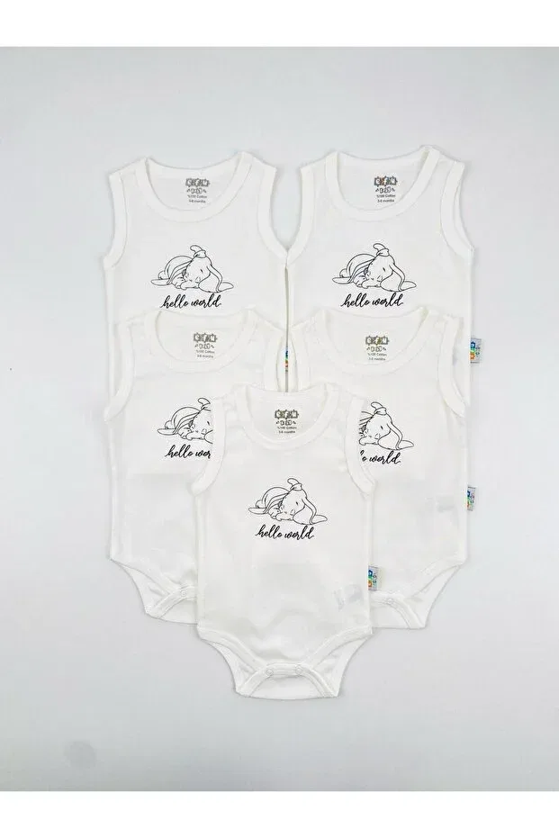 Детское боди с принтом 5 шт Hello World Unisex Baby Athlete Body Efu Baby, White