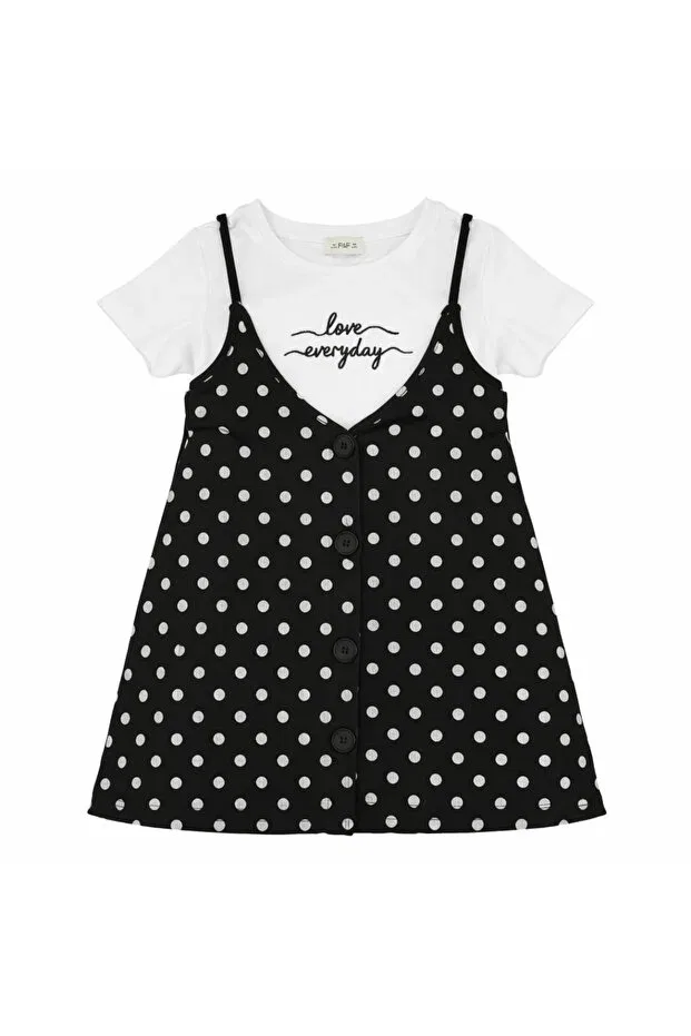 Детское платье для девочек с принтом Ff Kids, Black And White — фото 2