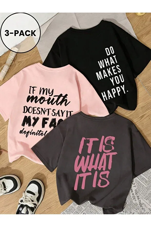 Детский комплект футболок для девочек с принтом Svart Wear, Multicolor1