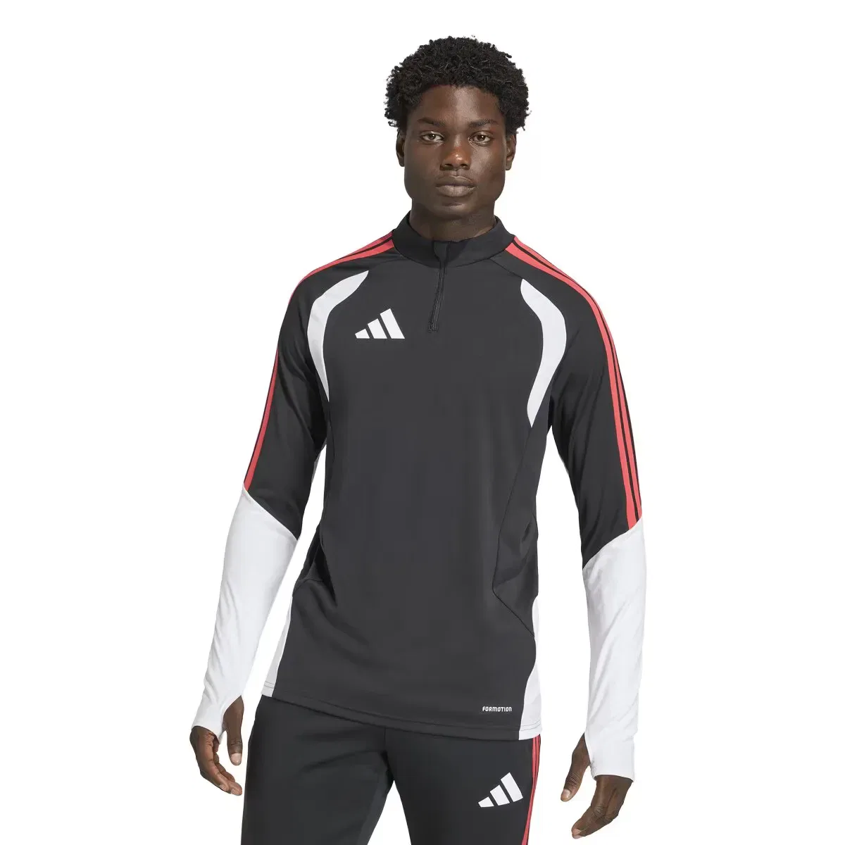Мужская толстовка с высоким воротником Tiro 26 Competition adidas, Negro / Rojo