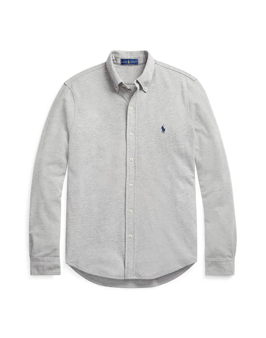 Рубашка Polo Ralph Lauren прямого кроя на пуговицах, серая