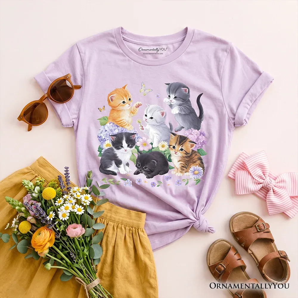 Детская футболка с принтом Botanical Cat Graphic OrnamentallyYou, Violet