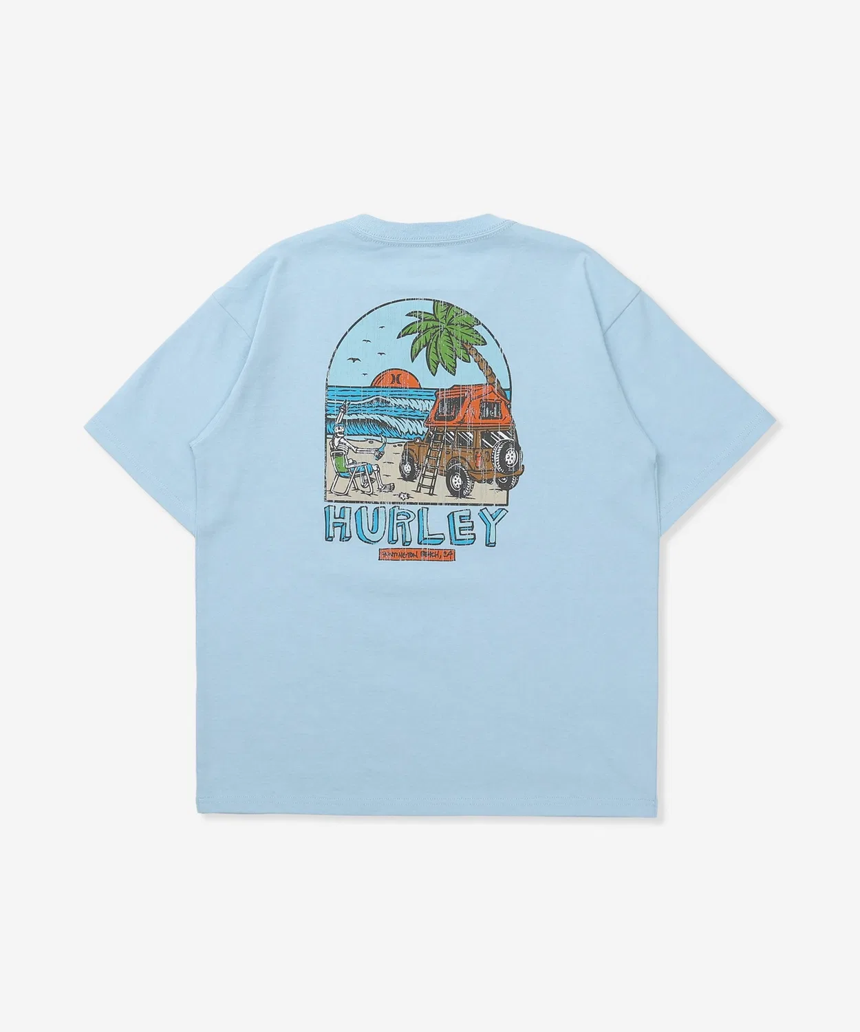 Детская футболка с принтом Oversize Hurley, Light Blue