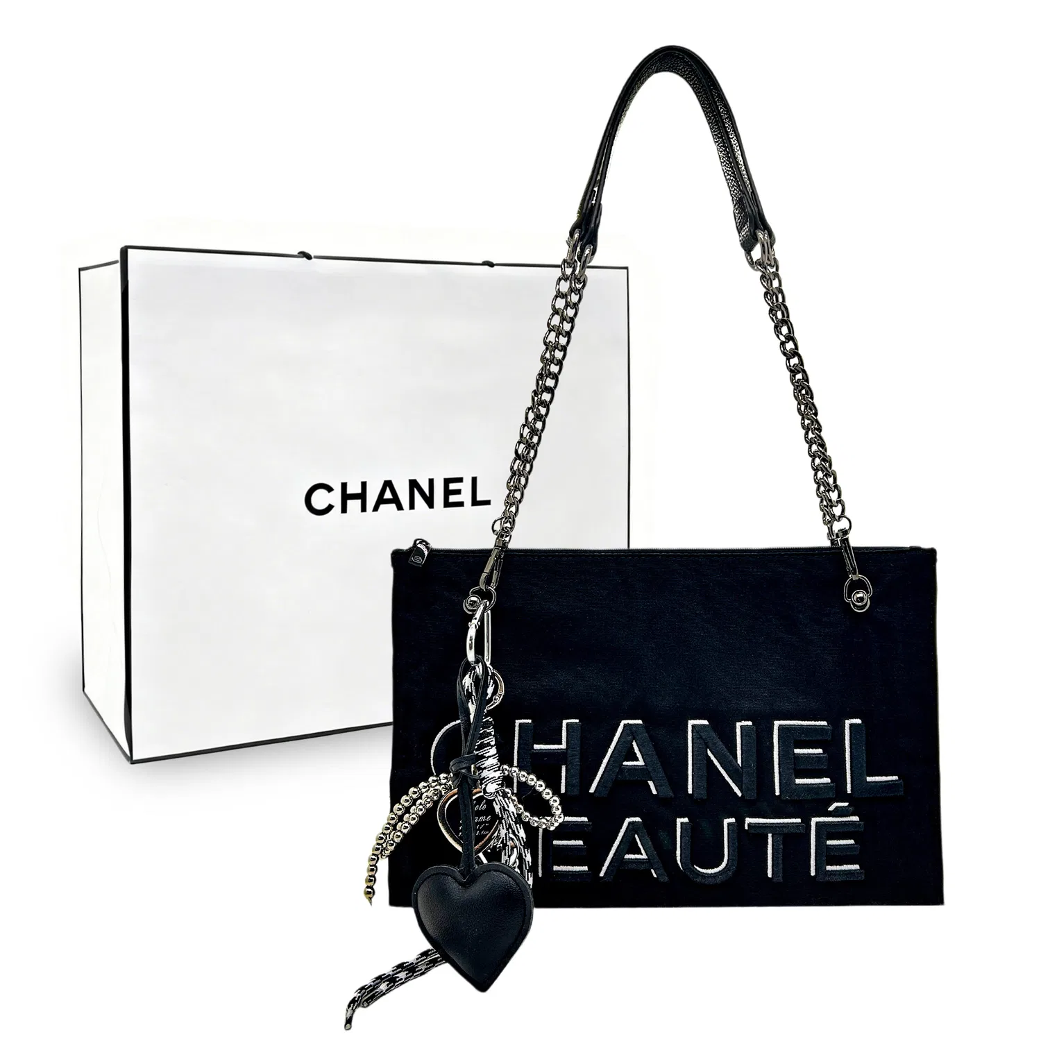 Косметичка с принтом Mianjing Mo Language, CHANEL, Черный