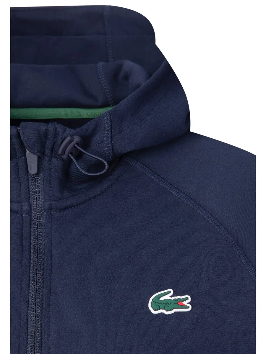 Толстовка на молнии LACOSTE темно-синего цвета — фото 3