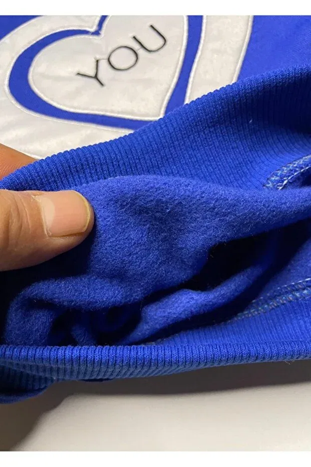 Детский комплект толстовки и брюк с сердцем Kids Clup, Blue — фото 4