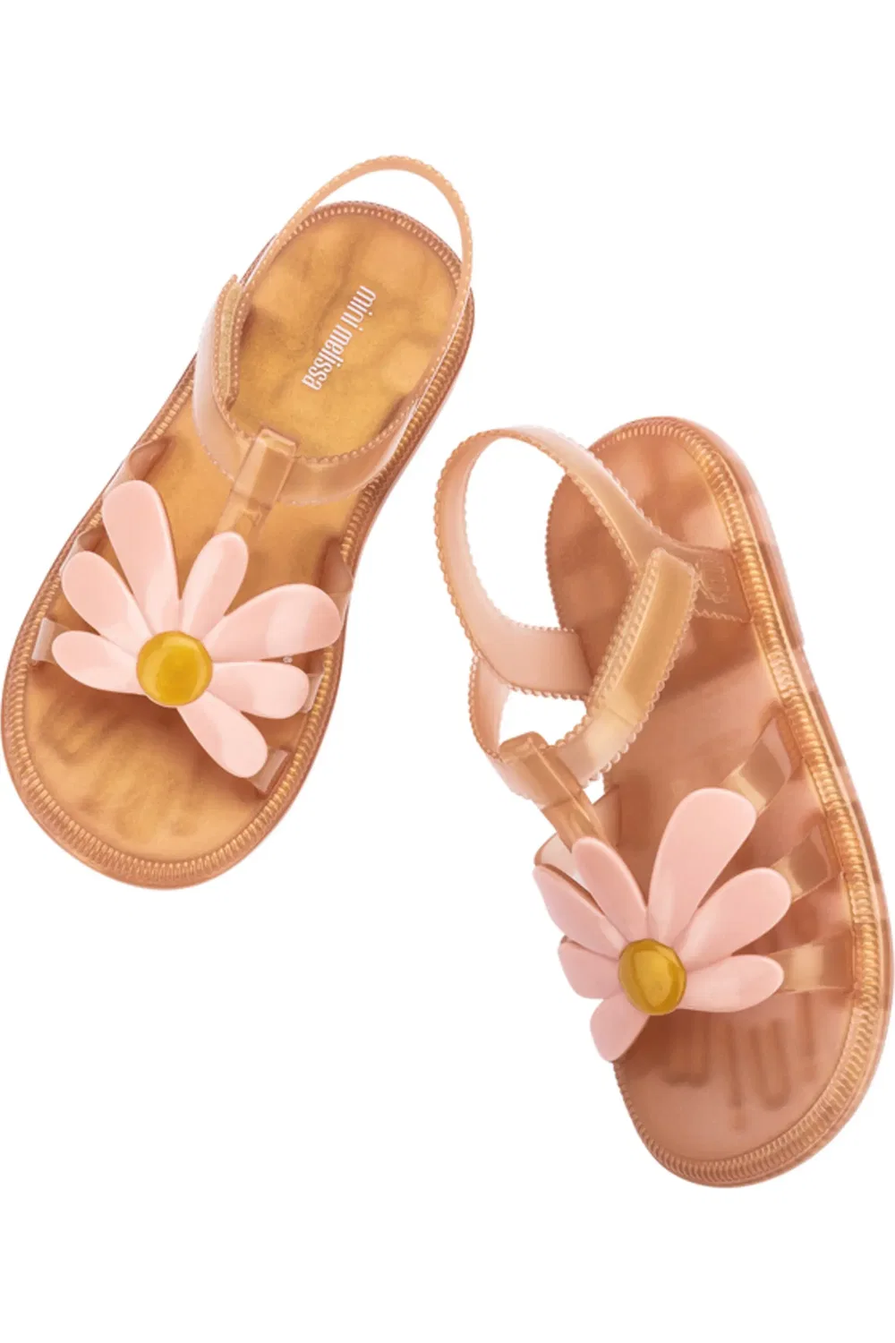 Детские сандалии с цветочным ремешком Mini Hip Bloomy Mini Melissa, Pearlish Brown/Pink — фото 2
