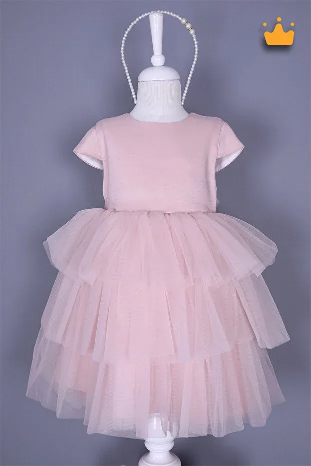 Детское платье для девочек с длинным рукавом Minimony, Pink — фото 3