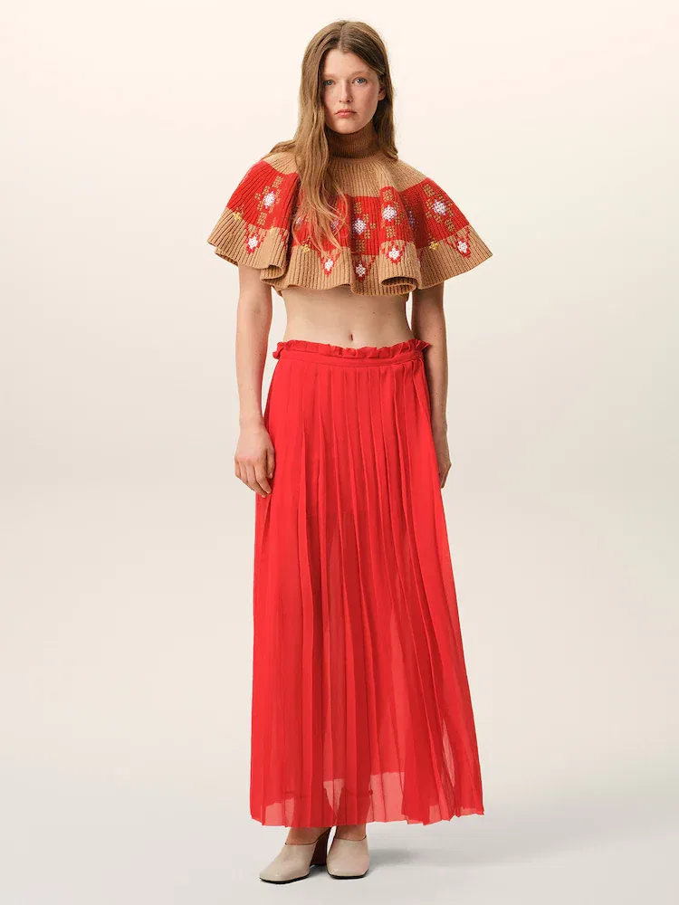 Юбка длинная плиссированная AMI PARIS, Red