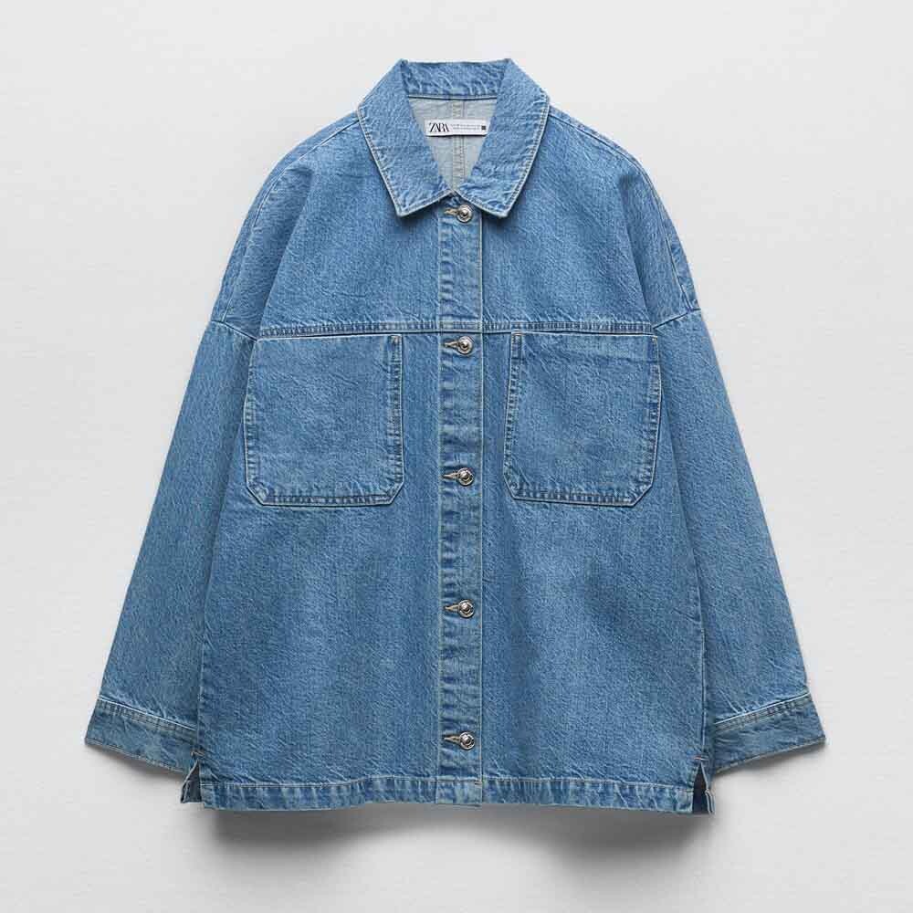 Джинсовая куртка Zara Oversize, голубой