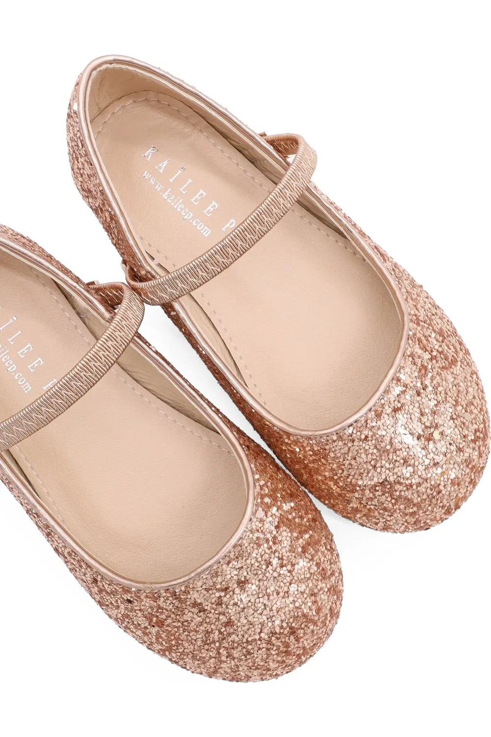 Детские балетки блестящие Mary Jane Ridley-RG Kailee P, Rose Gold — фото 4