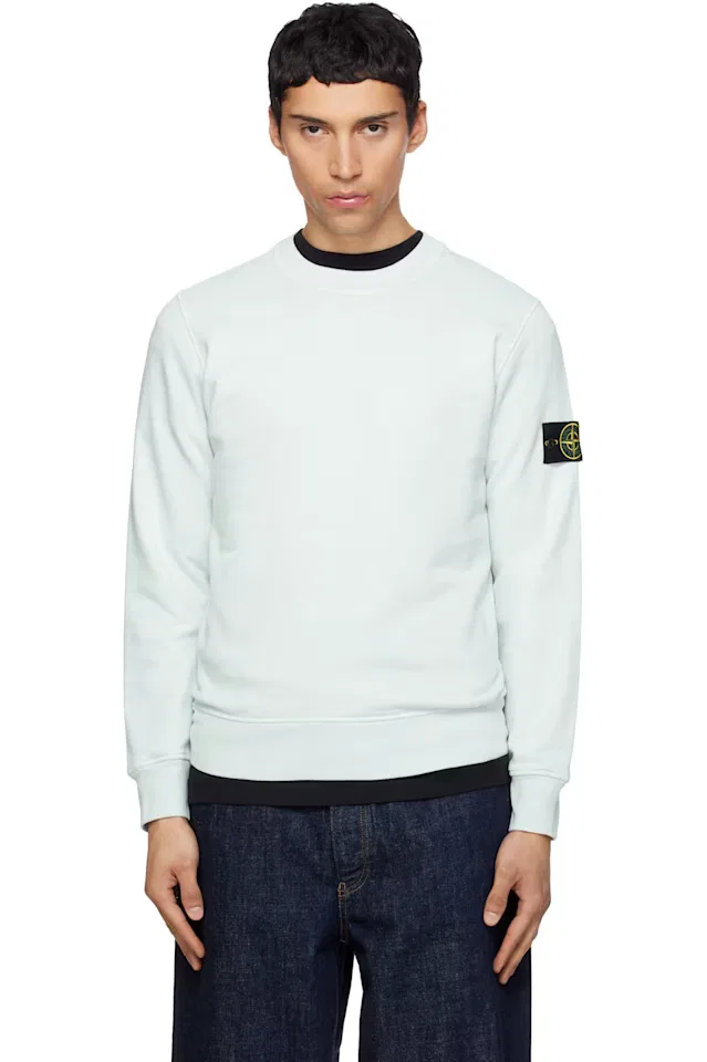 Синий свитшот из органического хлопка с начесом Stone Island