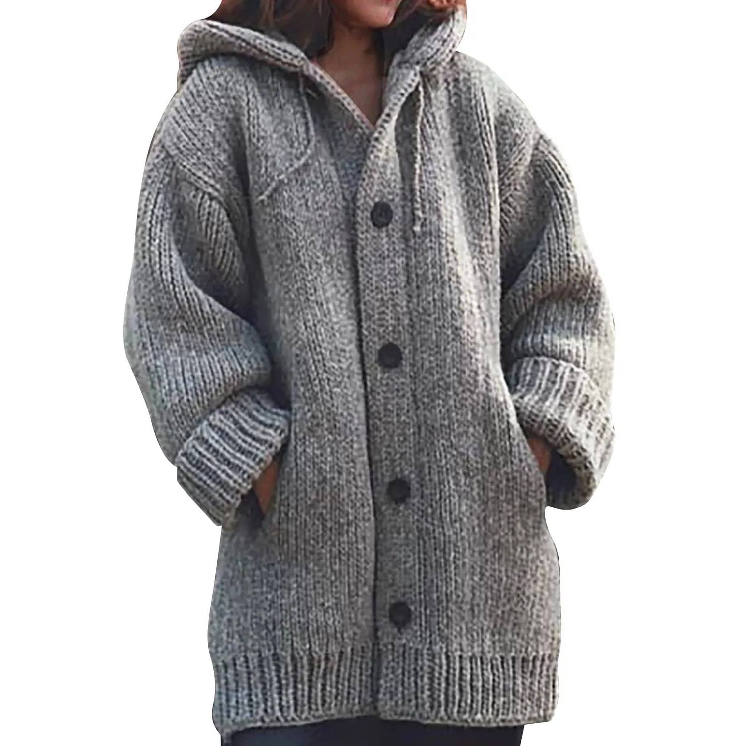 Женское длинное пальто с принтом Winter Long Trench Coats, Grigio