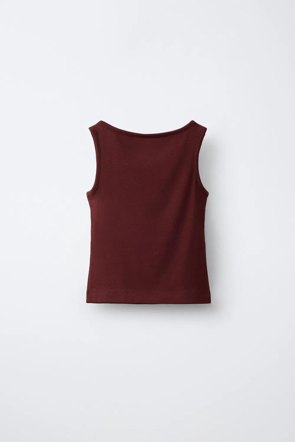 Однотонный топ из смеси модала ZARA, Burgundy — фото 2
