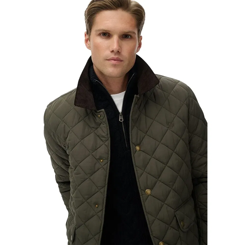 Мужская стеганая куртка-коуч Quilted Estate Coach Superdry, Green — фото 4