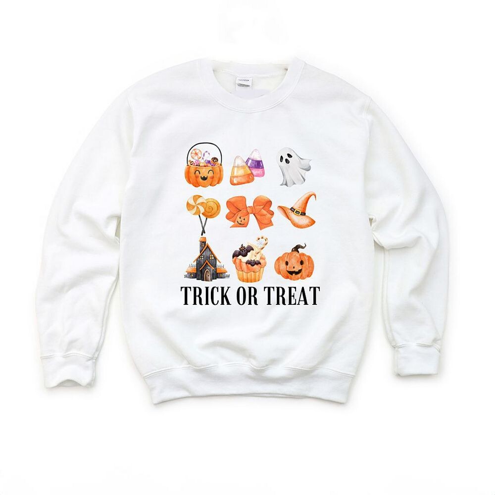 

Молодежный свитшот с рисунком Trick Or Treat Chart The Juniper Shop, белый