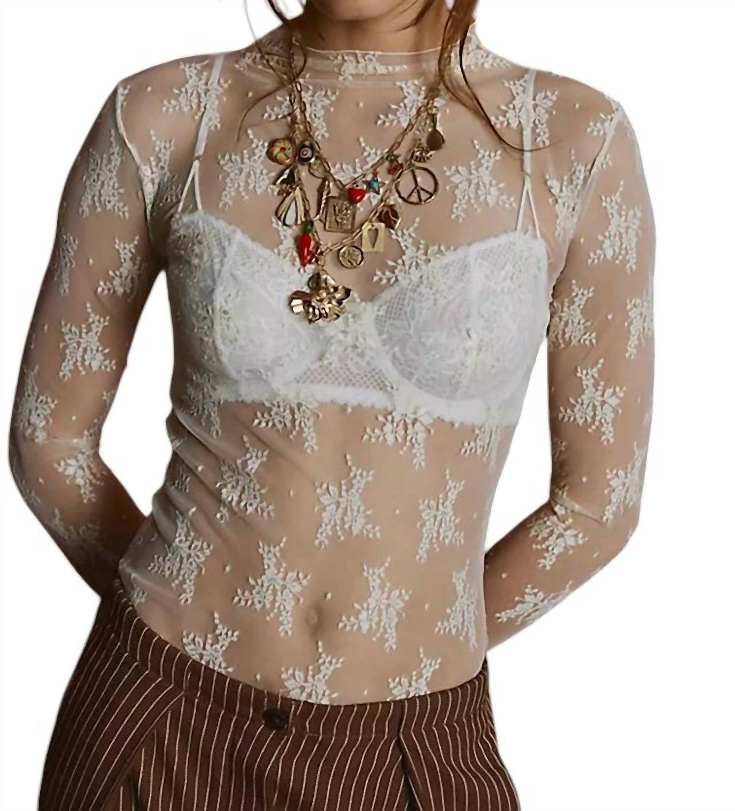 

Топ Lady Lux Layering в вечернем кремовом цвете Free People