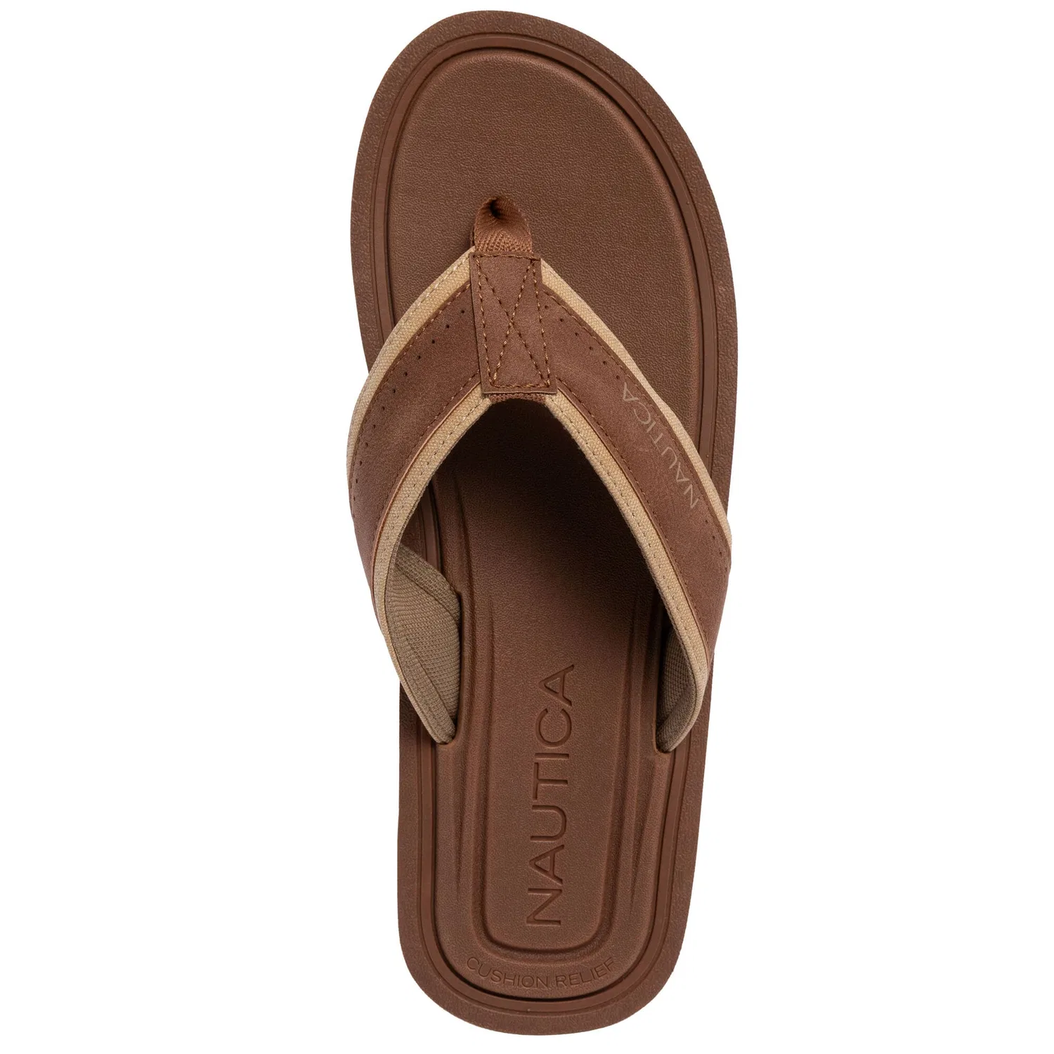 Nautica Mens Logo Flip-Flop, Sand Shore — фото 2