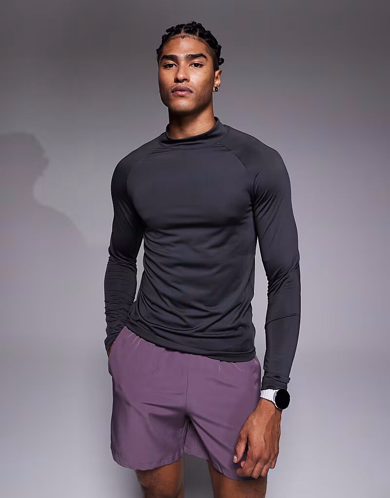 

Базовый топ с длинными рукавами и воротником-стойкой 4505, темно-серый