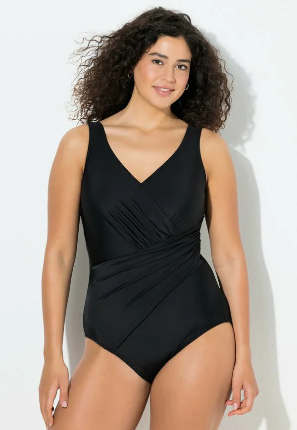 

Drapiert, мягкие чашки, купальник из вторичного сырья. Ulla Popken, Black, Черный, Drapiert, мягкие чашки, купальник из вторичного сырья. Ulla Popken, Black