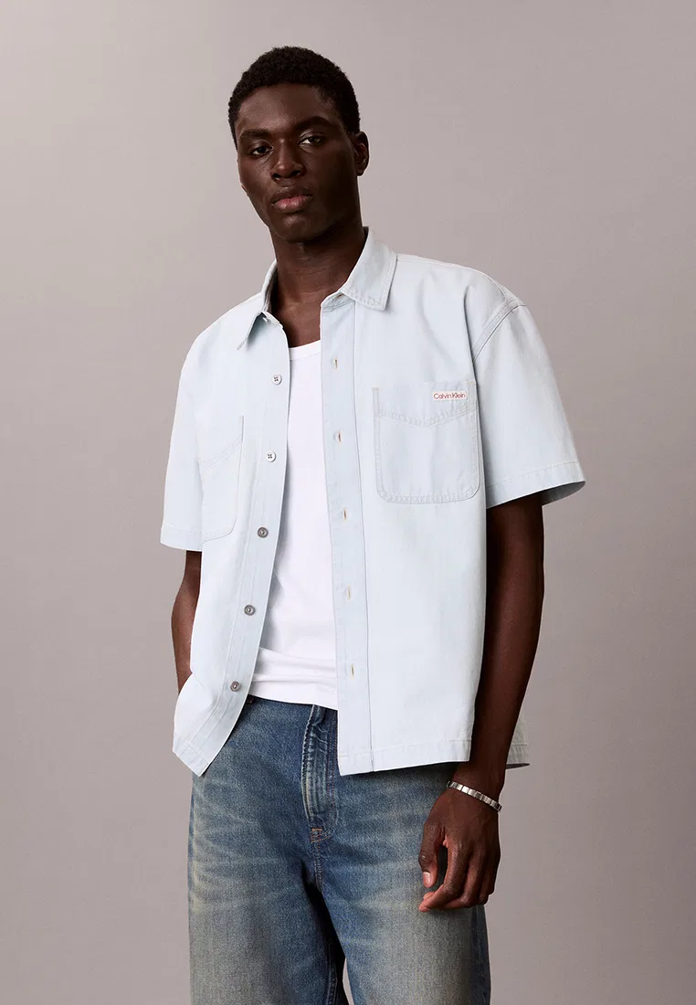 Рубашка джинсовая с коротким рукавом, Calvin Klein Jeans