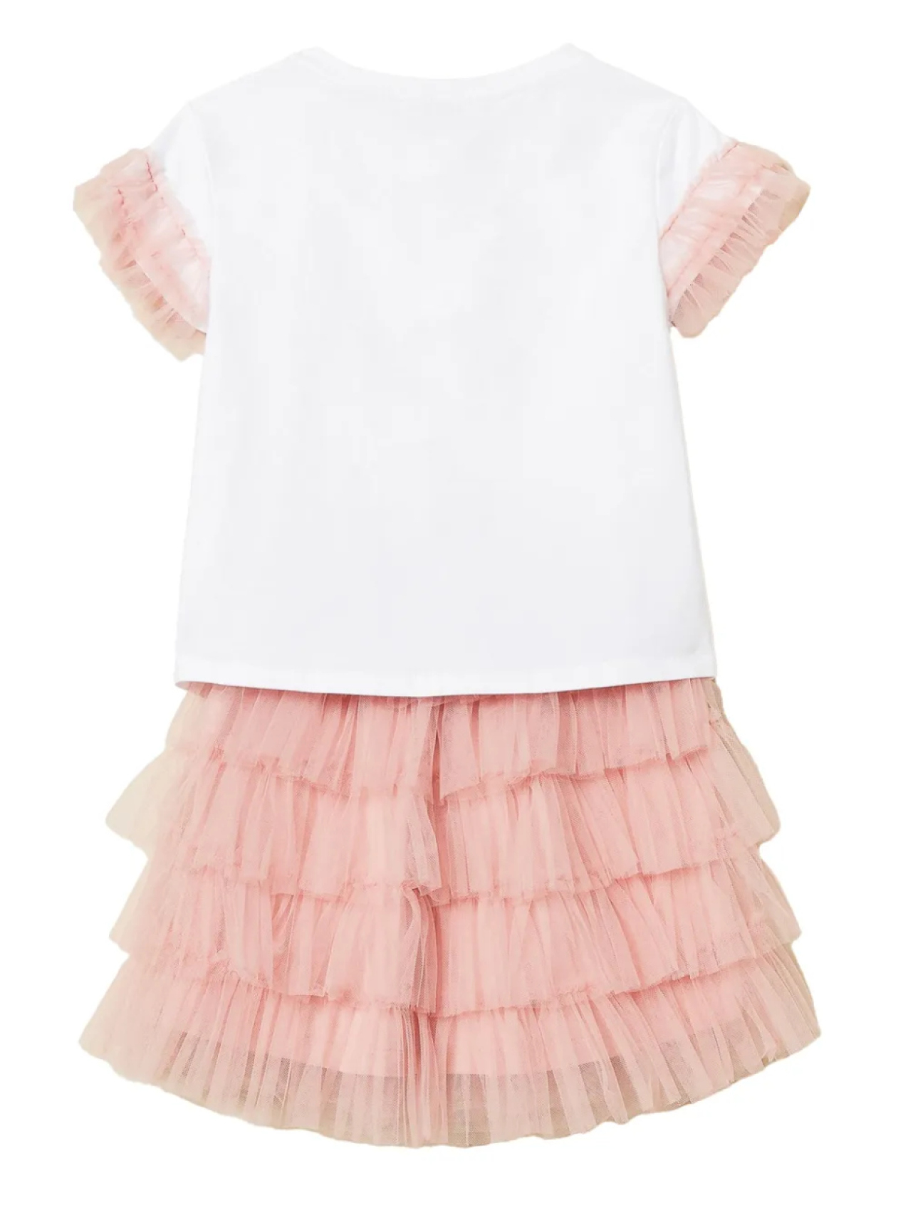 Комплект из тюлевой юбки с оборками TWINSET Kids, белый — фото 2