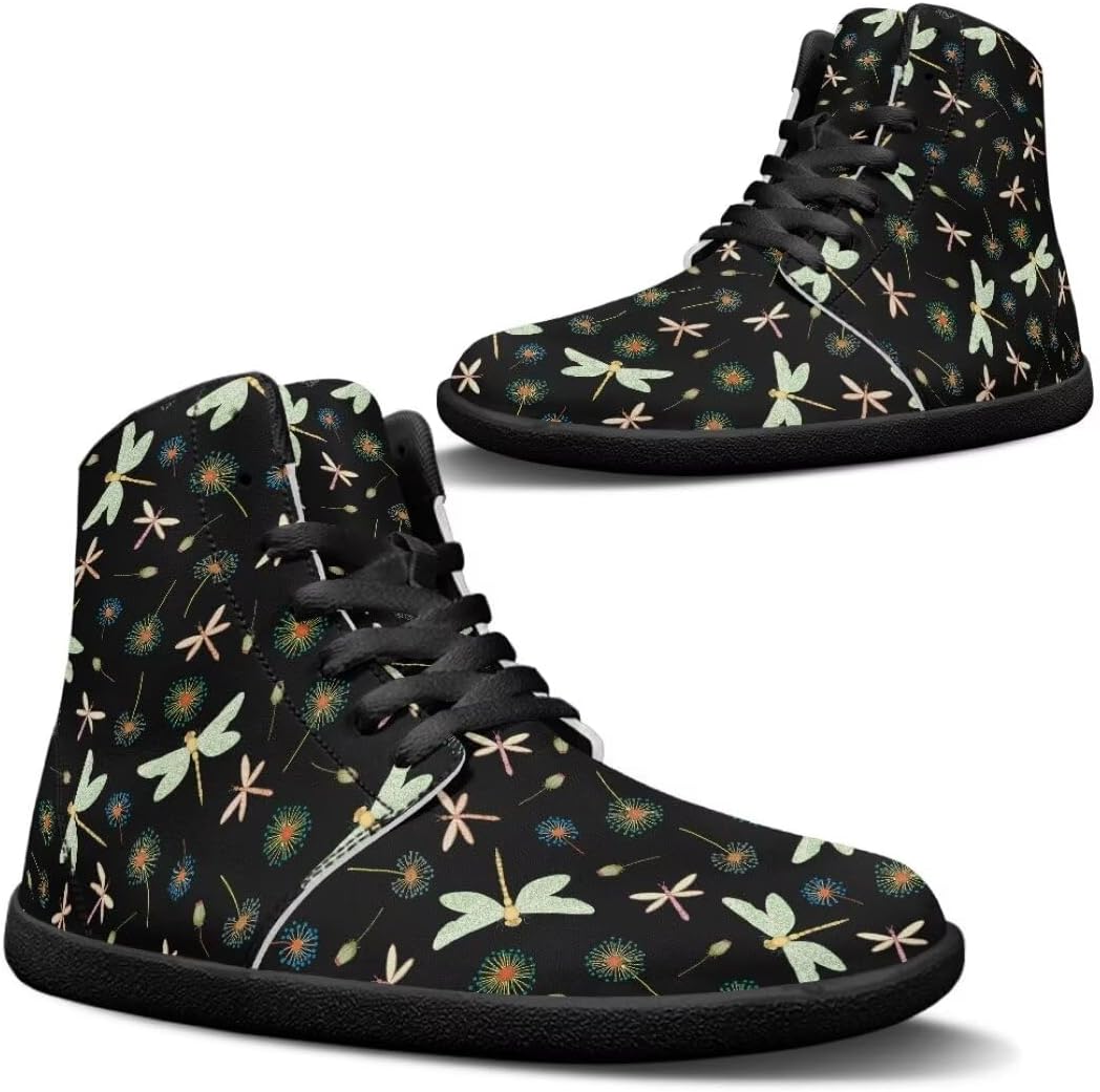 

Кроссовки для мужчин, обувь с нулевым перепадом для мужчин, обувь для пальцев, противоскользящие высокие кроссовки с нулевым перепадом подошвы для походов Getelinseng, Dragonfly Dandelion