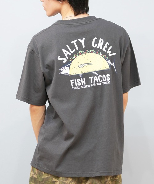 

Футболка с коротким рукавом, с принтом на спине SALTY CREW, угольно-серый