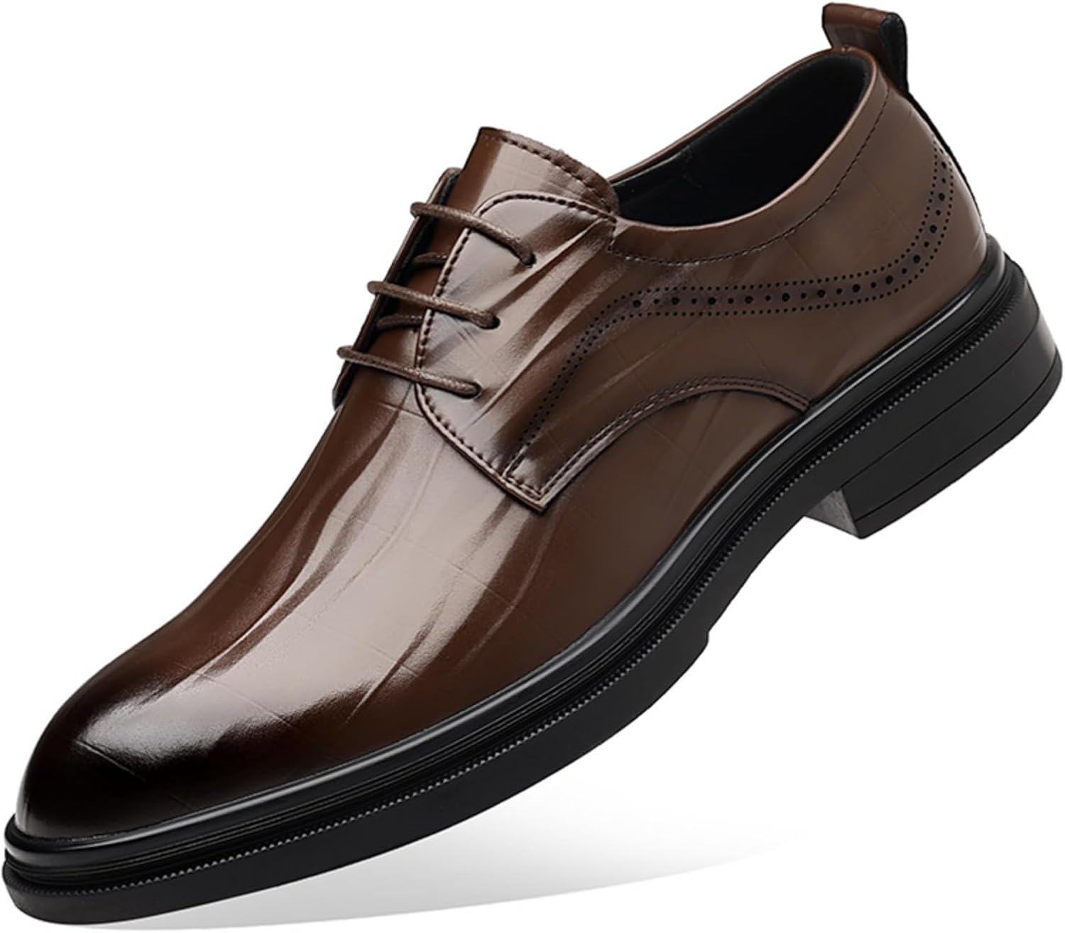 

Мужские черные кожаные туфли, стильные оксфорды на шнуровке с толстой подошвой, удобные и прочные для официальных, деловых и повседневных мероприятий Aokisx