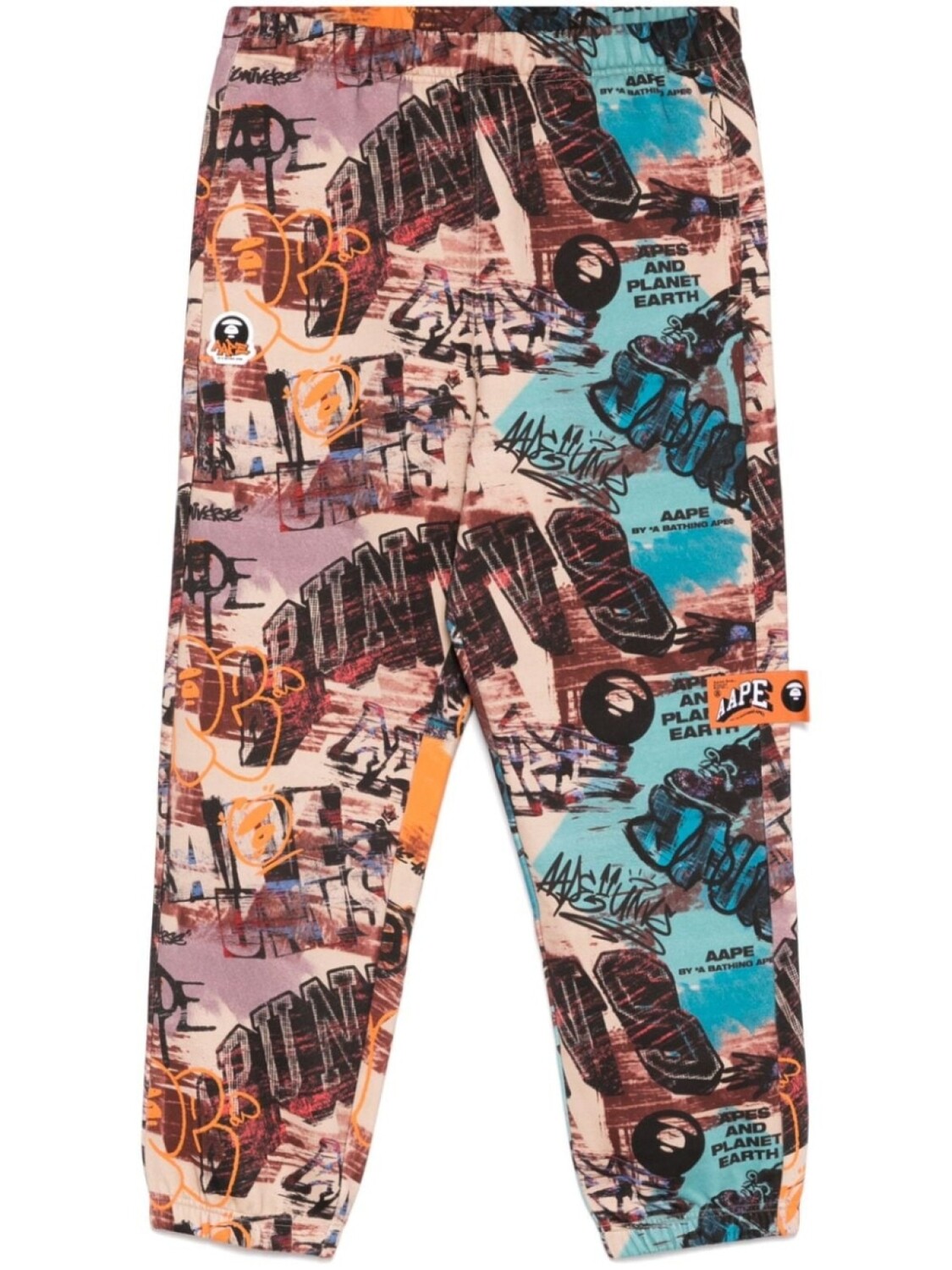 

AAPE BY *A BATHING APE джоггеры с принтом граффити, синий