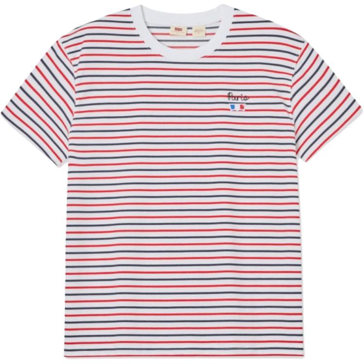 

Лимитированная капсульная коллекция Levi’s SS24 Paris Футболка Мужская Красно-синяя в полоску