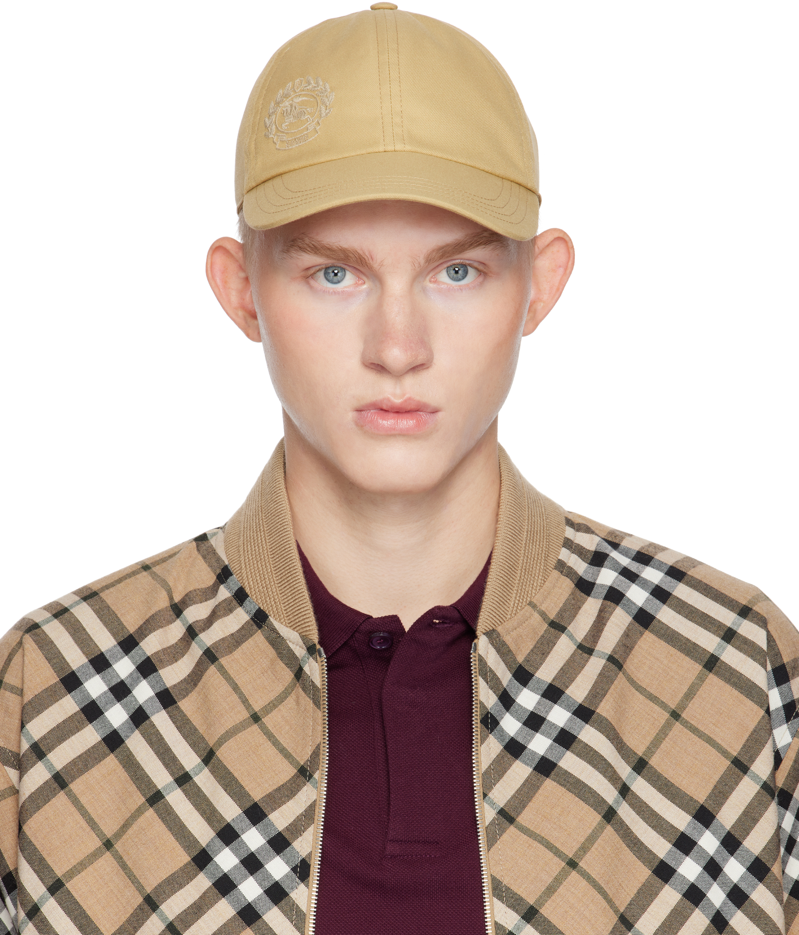 

Бежевая бейсболка из смесового хлопка EKD Burberry, Flax
