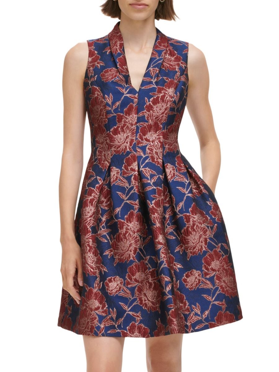

Мини-платье с плиссировкой и облегающим кроем Vince Camuto, цвет Navy Red