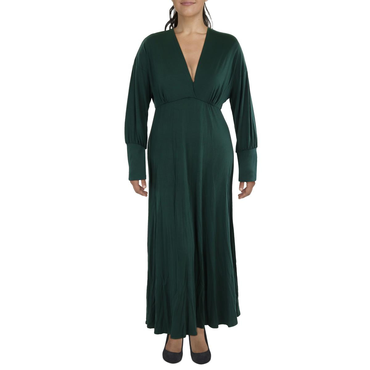

Длинное макси-платье с круглым вырезом для женщин Plus 24seven Comfort Apparel, цвет hunter