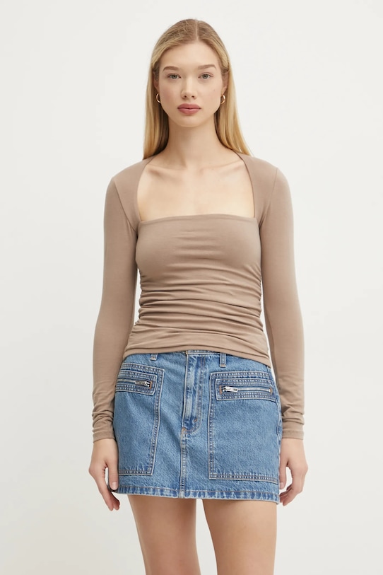 

Лонгслив Abercrombie & Fitch, бежевый